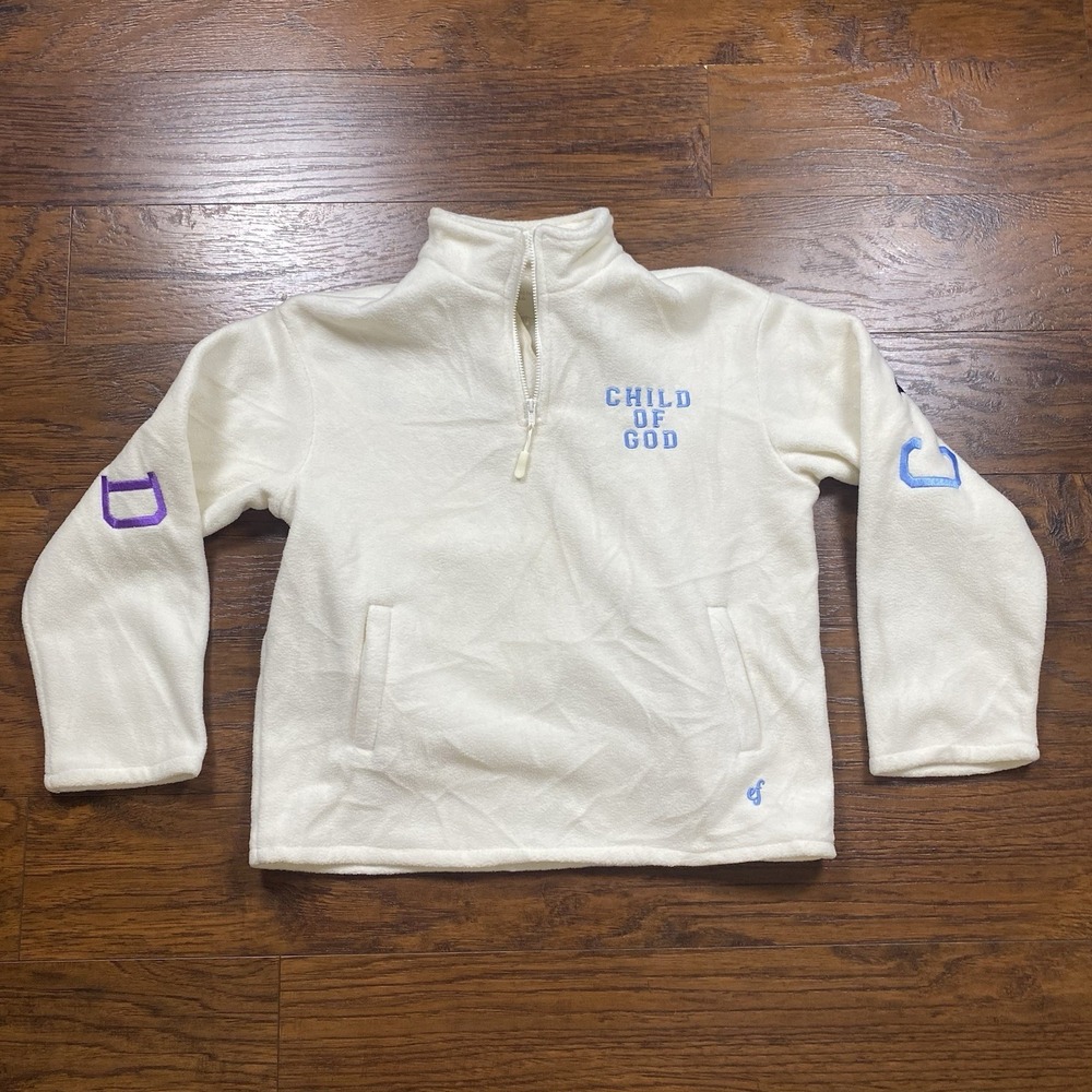 Elevated Faith Kids Child Of God Fleece Pullover White Size 11/12Y Youth 1/4 Zip